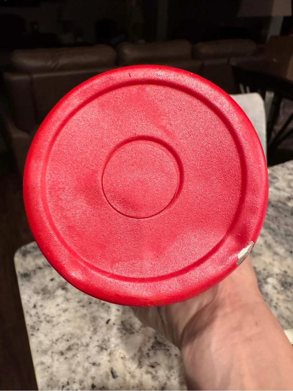 40oz Hand Crafted Red and Silver Holiday Travel Mug with Handle
